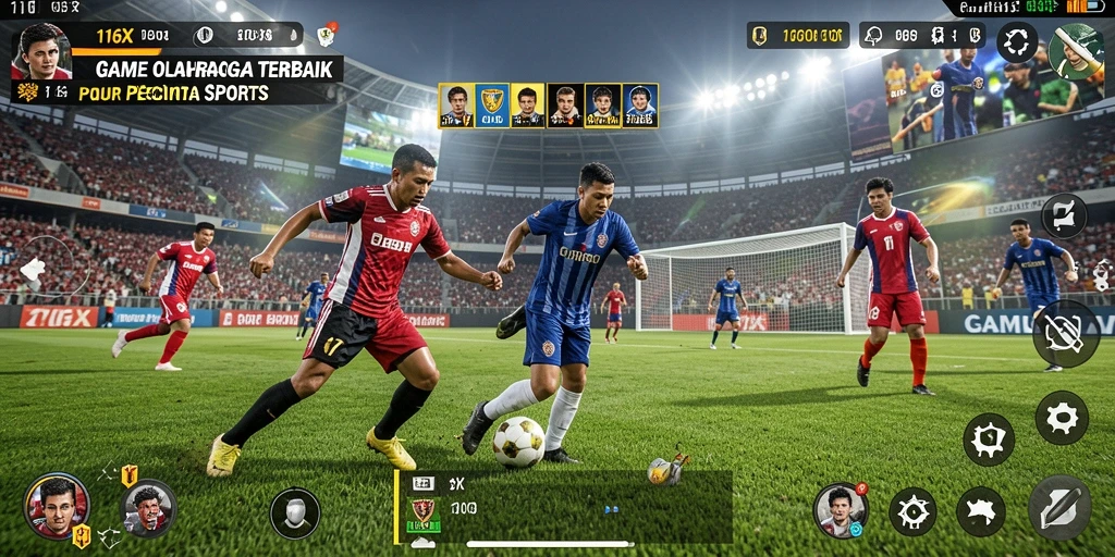 Tangkapan layar 116X menampilkan aksi dinamis gameplay olahraga.