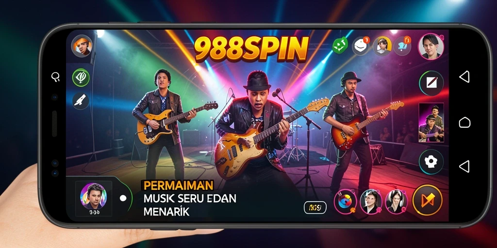 Tampilan gameplay <strong>988SPIN</strong> yang menarik dan interaktif dengan berbagai lagu.