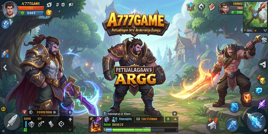 Tangkapan layar utama A777GAME yang menunjukkan aksi pertempuran seru dalam dunia ARPG.