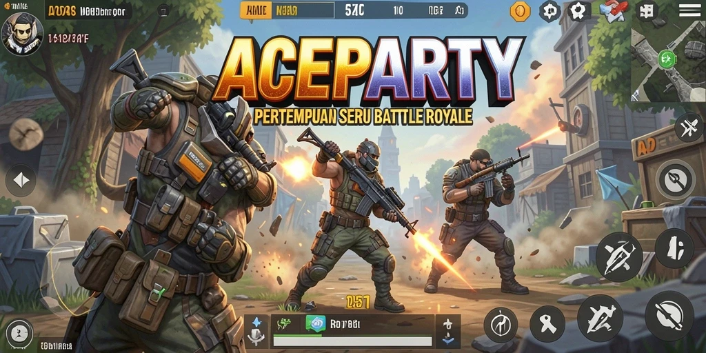 Gameplay seru di ACEPARTY dengan aksi Battle Royale penuh adrenalin.