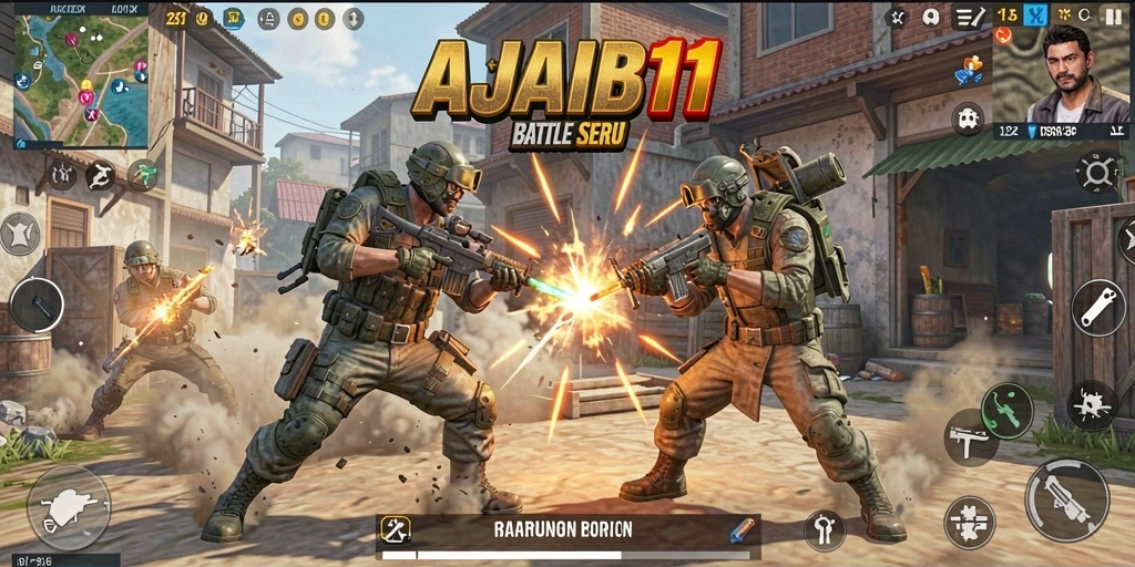 Tampilan Gameplay AJAIB11 yang memikat dalam pertarungan Battle Royale.