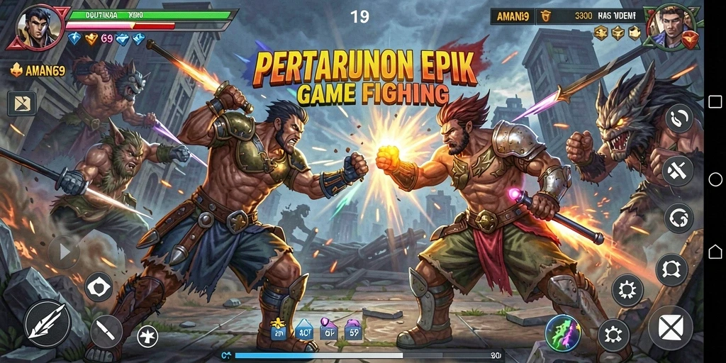 Gameplay seru dengan pertarungan karakter yang memikat.