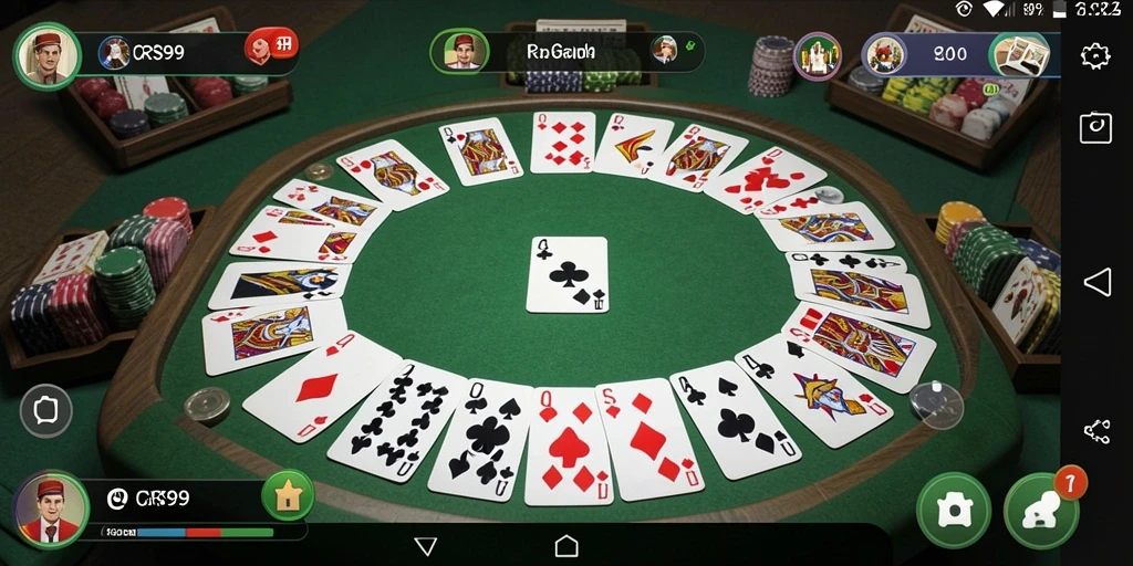 Screenshot CRS99 menampilkan gameplay Gaple yang seru dan interaktif.