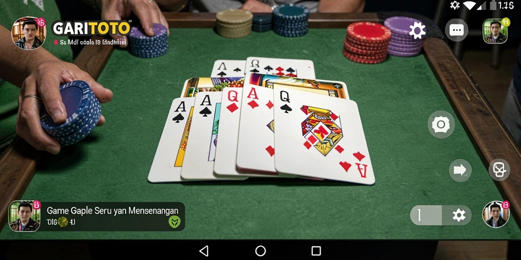 Tampilan gameplay GARITOTO yang seru dan menarik saat bermain Gaple.