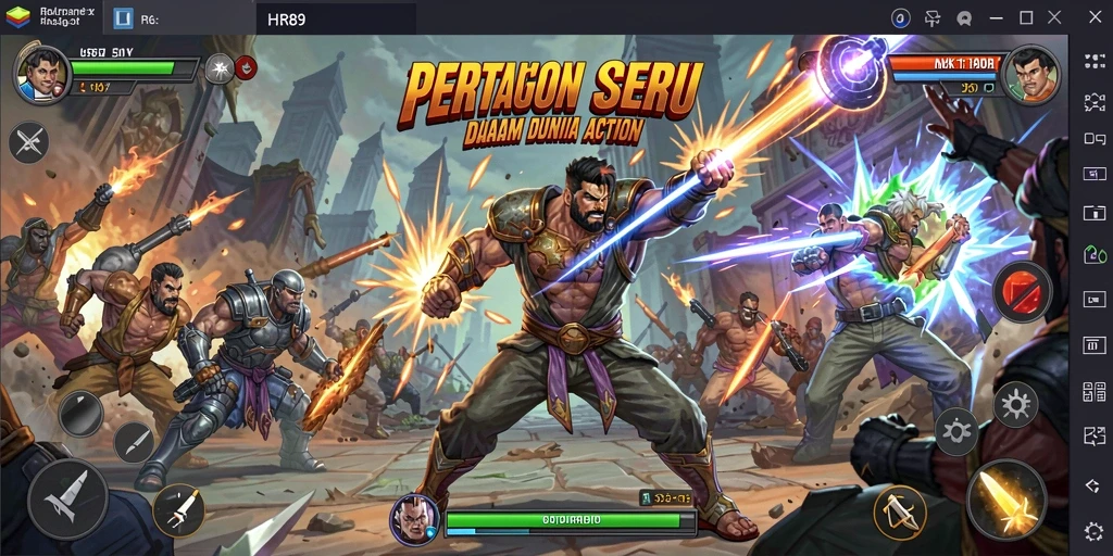 Screenshot menampilkan pertarungan seru di HR89 dengan aksi penuh adrenalin.