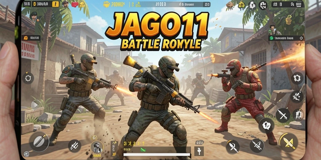 Gameplay seru yang mendebarkan dalam JAGO11, pertarungan Battle Royale nyata.