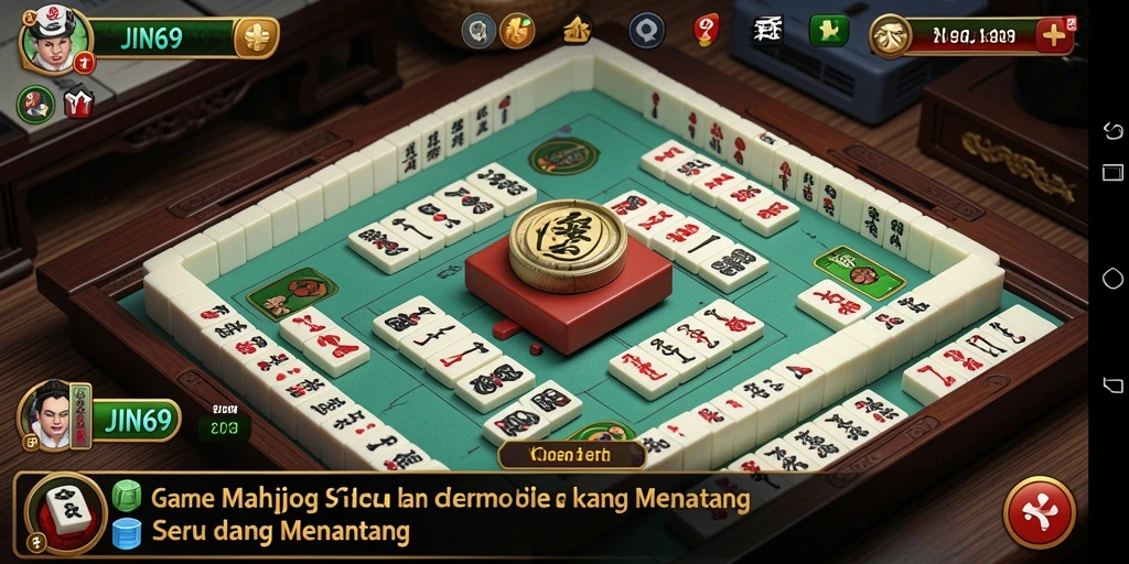 Screenshot gameplay JIN69 menampilkan antarmuka Mahjong yang menarik.