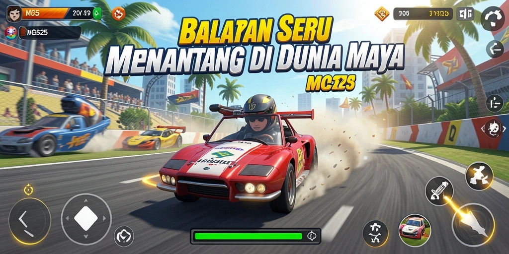 Gameplay MG525 yang seru dan penuh tantangan balapan.