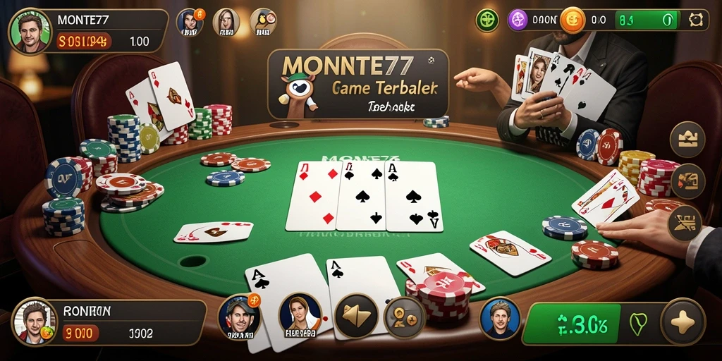 Tampilan screenshot gameplay Poker di MONTE77 yang menarik.