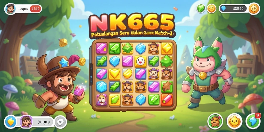 Gameplay seru dari NK666 dengan berbagai level tantangan Match-3.