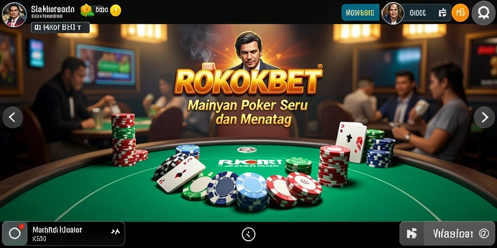 Screenshot utama ROKOKBET yang menampilkan gameplay seru Poker.