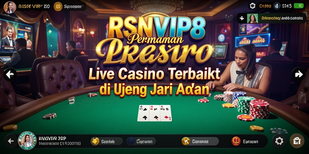 Screenshot permainan Live Casino RSNVIP8 dengan dealer langsung yang profesional.