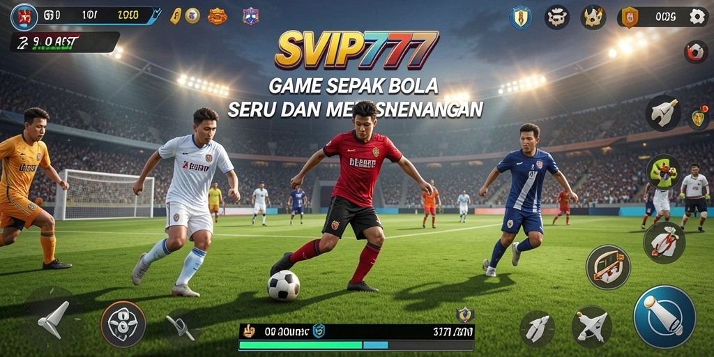 Tampilan gameplay seru dalam SVIP777 dengan pertandingan sepak bola yang mendebarkan.