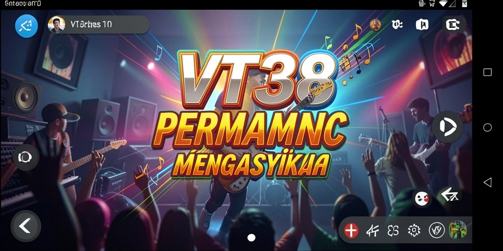 Tampilan gameplay VT38 dengan pemain menari mengikuti irama musik.